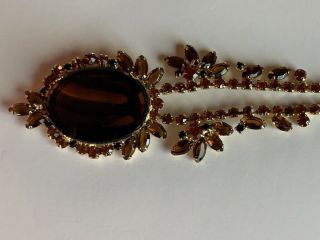 Vintage JULIANA Necklace & Brooch Set - Tiger Eye,  Amber & Orange Stones 6