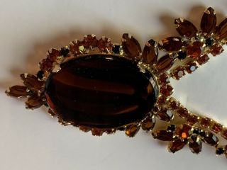 Vintage JULIANA Necklace & Brooch Set - Tiger Eye,  Amber & Orange Stones 7