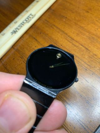 MOVADO MUSEUM MENS BLACK ULTRA THIN QUARTZ WATCH 84 - 40 - 880A Fresh Battery 4