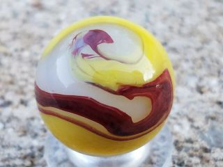 Vintage Akro Agate Eggyolk Oxblood Marble 47/64