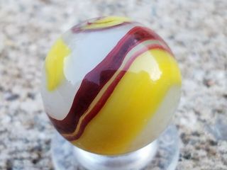 Vintage akro agate eggyolk oxblood marble 47/64 2