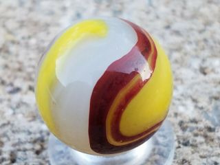 Vintage akro agate eggyolk oxblood marble 47/64 3