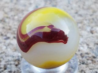 Vintage akro agate eggyolk oxblood marble 47/64 4