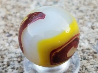 Vintage akro agate eggyolk oxblood marble 47/64 5