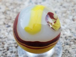 Vintage akro agate eggyolk oxblood marble 47/64 8