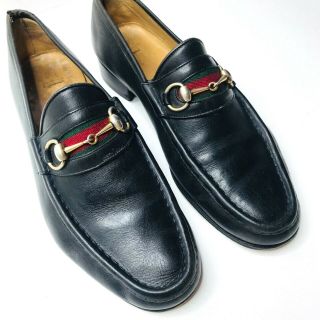 Gucci Men’s Black Vintage Bit Leather Loafers Size 44 M Eu Size 11 Us Read