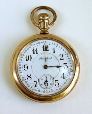 Antique Pocket Watch Rockford Grade 545 21 Jewels Lever Set Adjusted 5 Positions