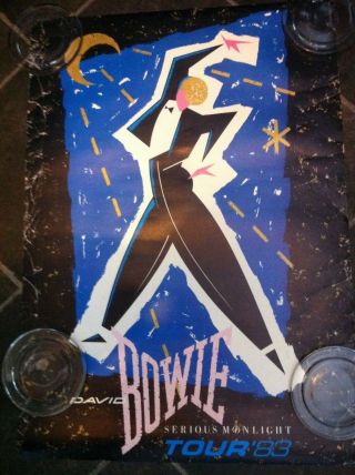 David Bowie - Serious Moonlight Promo Tour Poster - Stenton 1983 - Rare