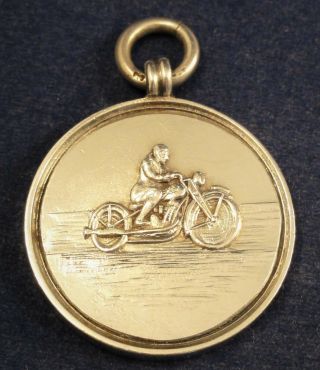 Vintage Silver Motorcycle Medal / Watch Fob Alexander Clark 1934