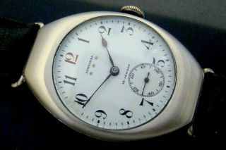 VTG 1928 LONGINES MILITARY SS MENS WATCH CAL 13.  34 SECOND AT SIX 10