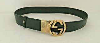Gucci Vintage Black Leather Belt