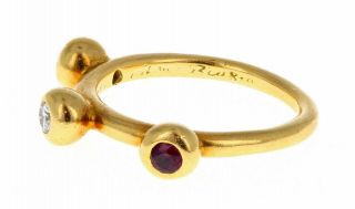 Vintage Tiffany & Co 18K Yellow Gold Diamond Ruby Ring 2