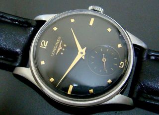 VTG 1952 LONGINES CALATRAVA 12.  68Z SS MENS WATCH REF: 4858 SECOND AT SIX 12