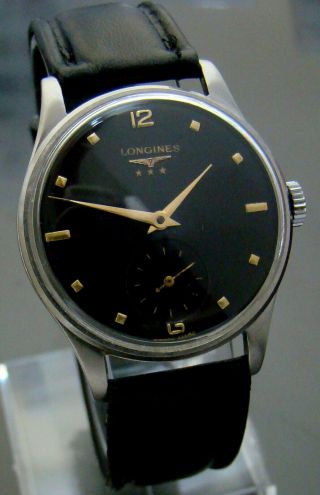 VTG 1952 LONGINES CALATRAVA 12.  68Z SS MENS WATCH REF: 4858 SECOND AT SIX 7