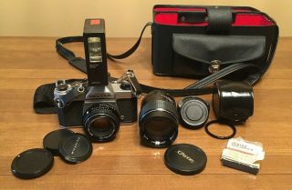 Vintage Asahi Pentax K1000 Film Camera W/ Smc Pentax - M 1:2 50mm Lens Bundle