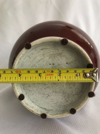 Vintage Chinese? Deep Red Vase Ceramic Not Stamped on bottom. 12