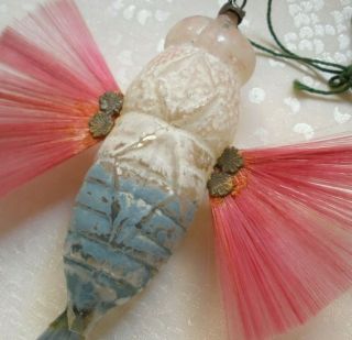 Rare German Patriotic Glass Ornament.  Large Early Moth With Spun Glass Wings 6