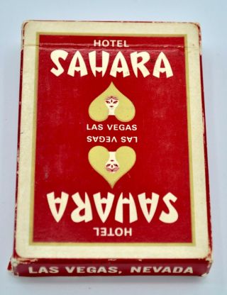 Vintage Las Vegas Sahara Casino Hotel Playing Cards Not Open Red Deck