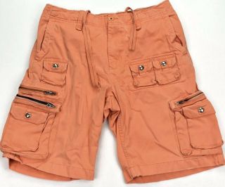Vintage Polo Ralph Lauren Men’s Cargo Shorts Military Flight Neon Orange • 34