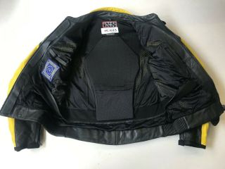IXS Mens Vintage Leather Motorbike Jacket Black/Yellow Label 56 (mc1023) 5