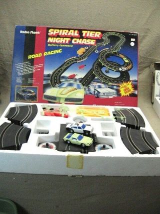 Vintage Radio Shack Slotless Electric Spiral Tiered Racing Set Nos