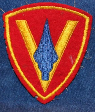 Wwii Us Marine Corps 5th Marine Division Felt Shoulder Patch 1729