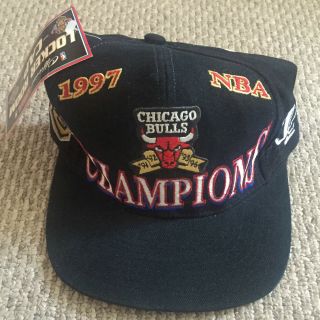 Vintage Chicago Bulls 1997 Nba Basketball Champions Hat Cap Jordan Pippen