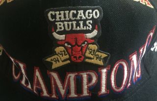 Vintage Chicago BULLS 1997 NBA Basketball CHAMPIONS HAT Cap JORDAN Pippen 3