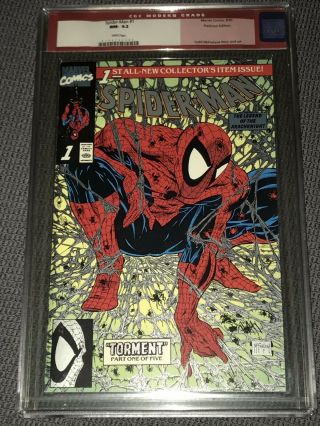 Spiderman 1 Platinum Edition Cgc 9.  2 White Pages Todd Mcfarlane Cover Rare Htf