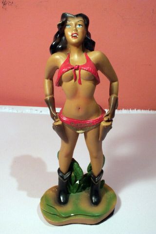 Vtg 1952 Gillette Sexy Cowgirl Pin Up Sculpture Figure Plastic Art Novelty Co