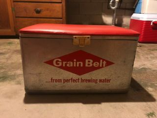 Vintage Grain Belt Metal Cooler