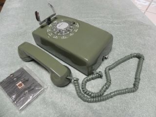 1958 Green Western Electric Bell System 554 Rotary Wall Telephone - Restored - Vtg
