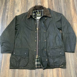 Vintage Barbour Classic Beaufort Sage Green Waxed Jacket Men’s C42 / 107cm