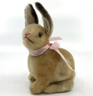 Steiff Sonny Bunny Rabbit Sitting Mohair Plush 15cm 6in 1950s 60s No Id Vintage