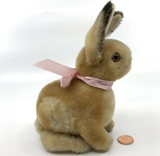 Steiff Sonny Bunny Rabbit Sitting Mohair Plush 15cm 6in 1950s 60s no ID Vintage 2