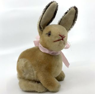 Steiff Sonny Bunny Rabbit Sitting Mohair Plush 15cm 6in 1950s 60s no ID Vintage 5