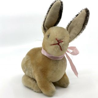 Steiff Sonny Bunny Rabbit Sitting Mohair Plush 15cm 6in 1950s 60s no ID Vintage 7