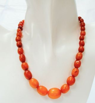 Stunning Vintage Deco Real Amber Bead Necklace