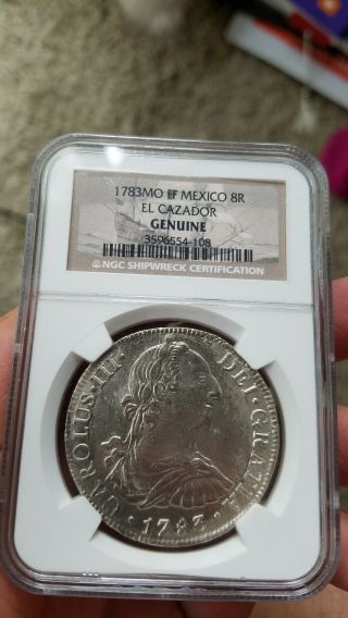 Rare This 1783 Mexico City Silver 8 Reales From El Cazador Shipwreck Ngc