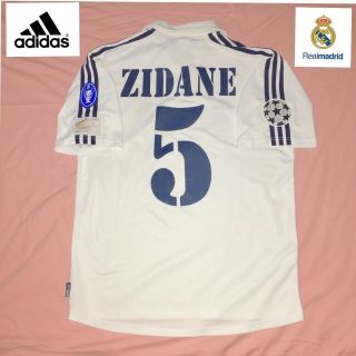 Real Madrid Football Shirt M ZIDANE Vintage 2001 Rare Adidas Jersey 2