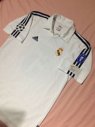 Real Madrid Football Shirt M ZIDANE Vintage 2001 Rare Adidas Jersey 5