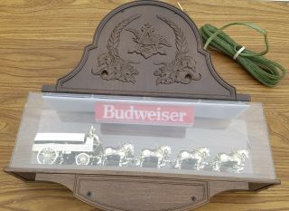 Vintage/Rare - Hanging Budweiser Clydesdale Lighted Clock NEVER DISPLAYED 5