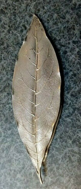 Vintage Sterling Tiffany & Co Makers Leaf Money Clip w/Pouch 2