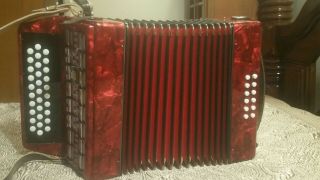 Vintage Weltmeister 3 - Row Button Accordion G - C - F - Made In Germany 5