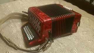 Vintage Weltmeister 3 - Row Button Accordion G - C - F - Made In Germany 6
