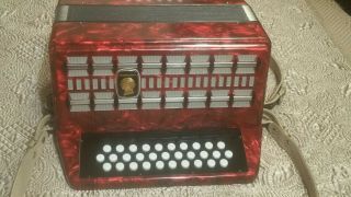 Vintage Weltmeister 3 - Row Button Accordion G - C - F - Made In Germany 7