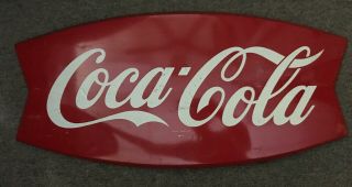 Vintage Collectible 1960s Red Coca Cola Advertising Tin Sign