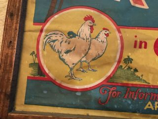 Chicken And Poultry Farming Vintage Canvas Framed Vintage Sign,  Kelsey City,  Fl. 3