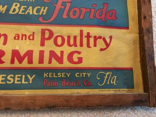 Chicken And Poultry Farming Vintage Canvas Framed Vintage Sign,  Kelsey City,  Fl. 5