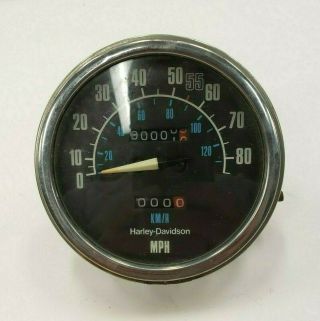 Vintage Harley Davidson Oem 1970s Motorcycle Speedometer